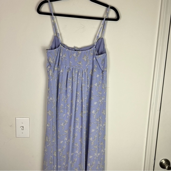 Anthropologie Blue Floral Slip Midi Dress Large NWT Feminine Cottagecore - Picture 8 of 11